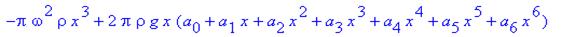 eq6 := -pi*omega^2*rho*x^3+2*pi*rho*g*x*(a[0]+a[1]*...