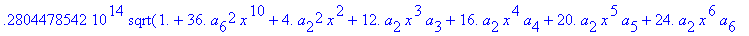 eq7 := -.1000000000e-9*(.2837430288e11*omega^2*x^10...