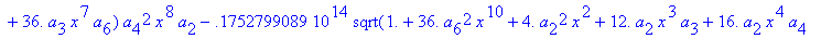 eq7 := -.1000000000e-9*(.2837430288e11*omega^2*x^10...