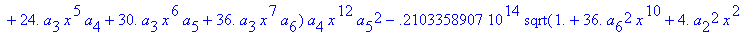 eq7 := -.1000000000e-9*(.2837430288e11*omega^2*x^10...