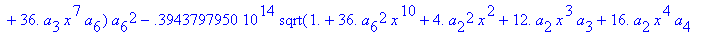 eq7 := -.1000000000e-9*(.2837430288e11*omega^2*x^10...