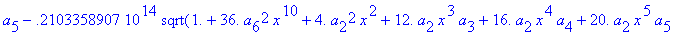 eq7 := -.1000000000e-9*(.2837430288e11*omega^2*x^10...