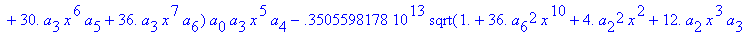 eq7 := -.1000000000e-9*(.2837430288e11*omega^2*x^10...