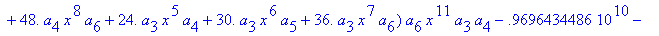 eq7 := -.1000000000e-9*(.2837430288e11*omega^2*x^10...