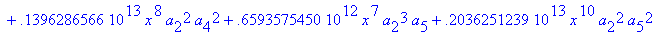 eq7 := -.1000000000e-9*(.2837430288e11*omega^2*x^10...