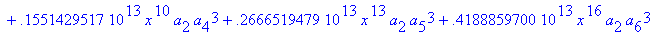 eq7 := -.1000000000e-9*(.2837430288e11*omega^2*x^10...