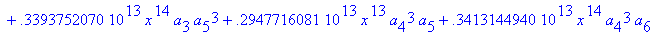 eq7 := -.1000000000e-9*(.2837430288e11*omega^2*x^10...