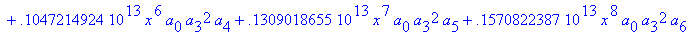 eq7 := -.1000000000e-9*(.2837430288e11*omega^2*x^10...