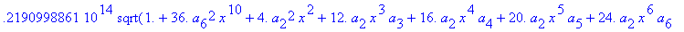 eq7 := -.1000000000e-9*(.2837430288e11*omega^2*x^10...