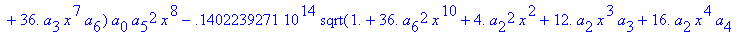 eq7 := -.1000000000e-9*(.2837430288e11*omega^2*x^10...