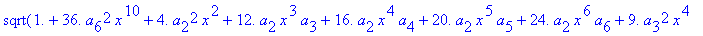 eq7 := -.1000000000e-9*(.2837430288e11*omega^2*x^10...