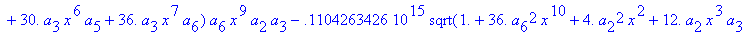 eq7 := -.1000000000e-9*(.2837430288e11*omega^2*x^10...