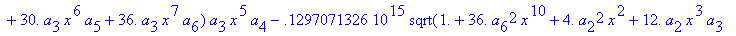 eq7 := -.1000000000e-9*(.2837430288e11*omega^2*x^10...