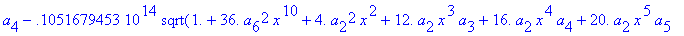 eq7 := -.1000000000e-9*(.2837430288e11*omega^2*x^10...