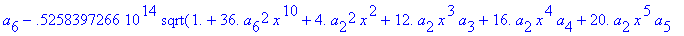 eq7 := -.1000000000e-9*(.2837430288e11*omega^2*x^10...