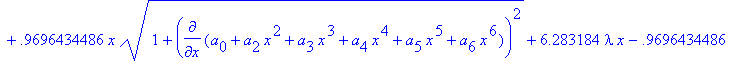 eq6 := -.1134972115*omega^2*x^3+87.63995444*(a[0]+a...