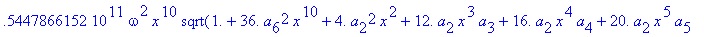 eq7 := -.1000000000e-9*(.2837430288e11*omega^2*x^10...