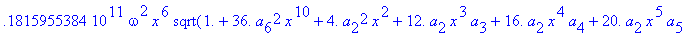 eq7 := -.1000000000e-9*(.2837430288e11*omega^2*x^10...