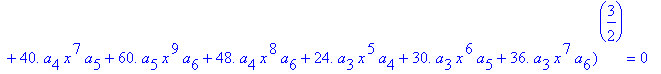 eq7 := -.1000000000e-9*(.2837430288e11*omega^2*x^10...