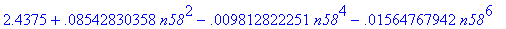 2.4375+.8542830358e-1*n58^2-.9812822251e-2*n58^4-.1...