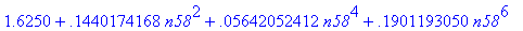 1.6250+.1440174168*n58^2+.5642052412e-1*n58^4+.1901...