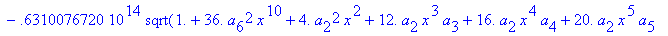 eq7 := -.1000000000e-9*(.2837430288e11*omega^2*x^10...