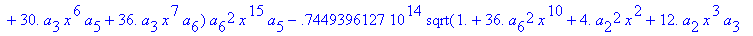 eq7 := -.1000000000e-9*(.2837430288e11*omega^2*x^10...