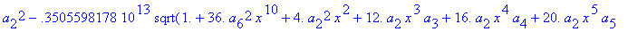 eq7 := -.1000000000e-9*(.2837430288e11*omega^2*x^10...