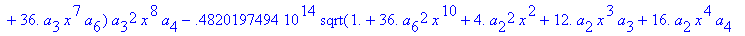 eq7 := -.1000000000e-9*(.2837430288e11*omega^2*x^10...