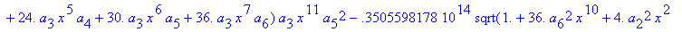 eq7 := -.1000000000e-9*(.2837430288e11*omega^2*x^10...